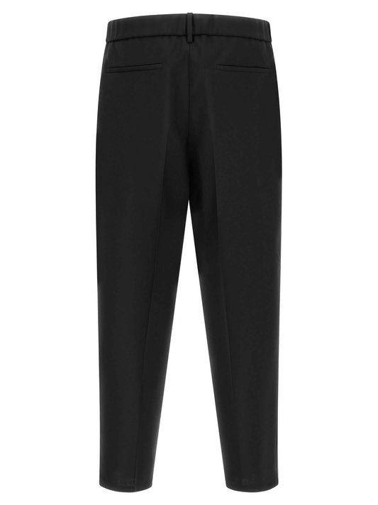 Black Virgin Wool Cropped Pants