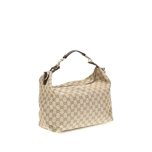 Beige Fabric Shoulder Bag