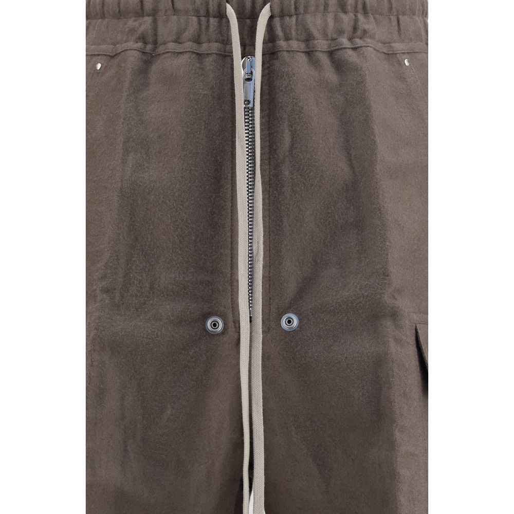 Gray Ramie Cargo Pants