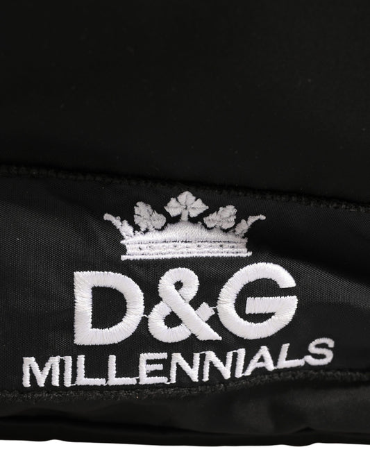Men Black #DG LOVE Logo Patches Nylon Backpack Bag