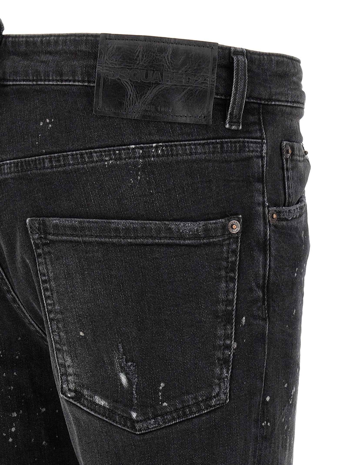 Black Cotton Slim Fit Jeans