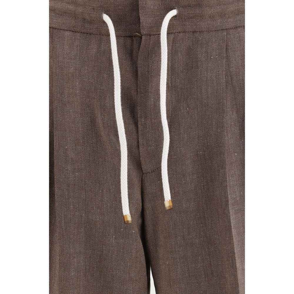 Brown Linen Casual Pants