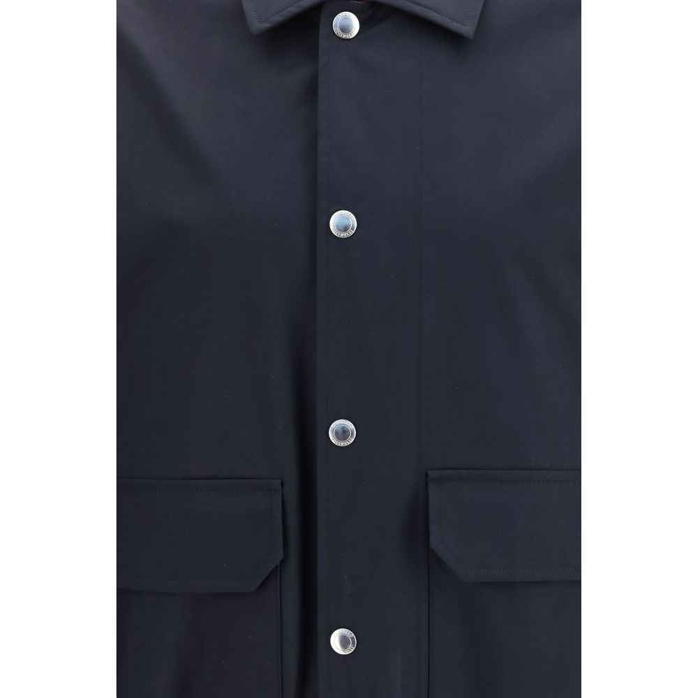 Blue Silk Biker Jacket