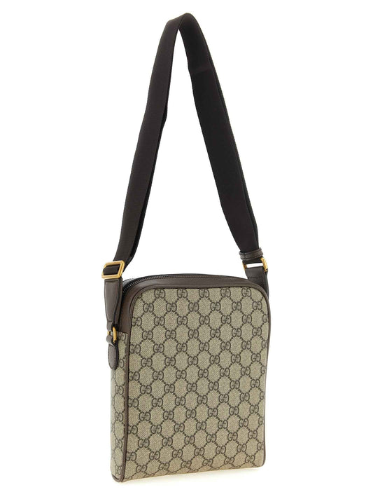 Beige Polyethylene Crossbody Bag