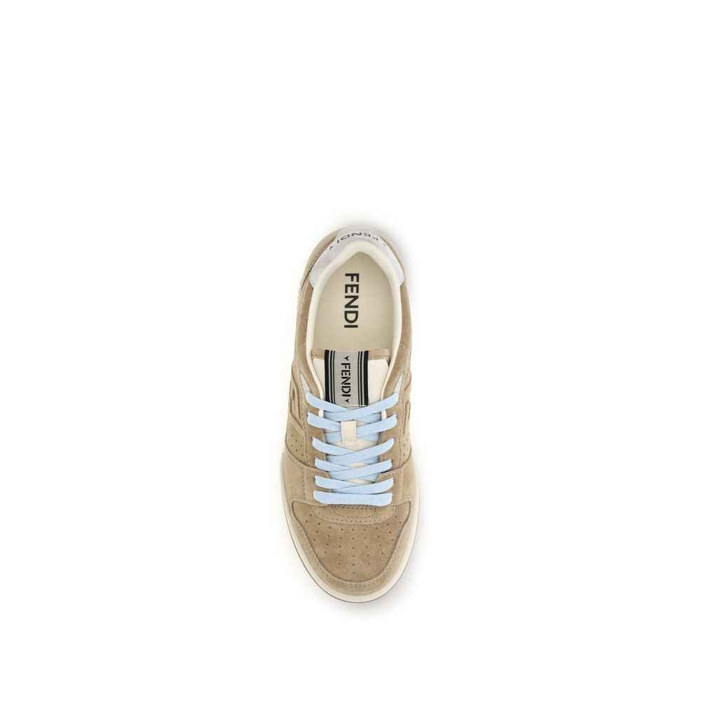 Beige Suede Leather Sneakers