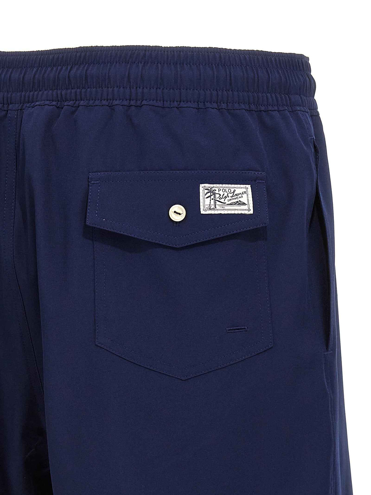 Blue Polyester Bermuda Shorts