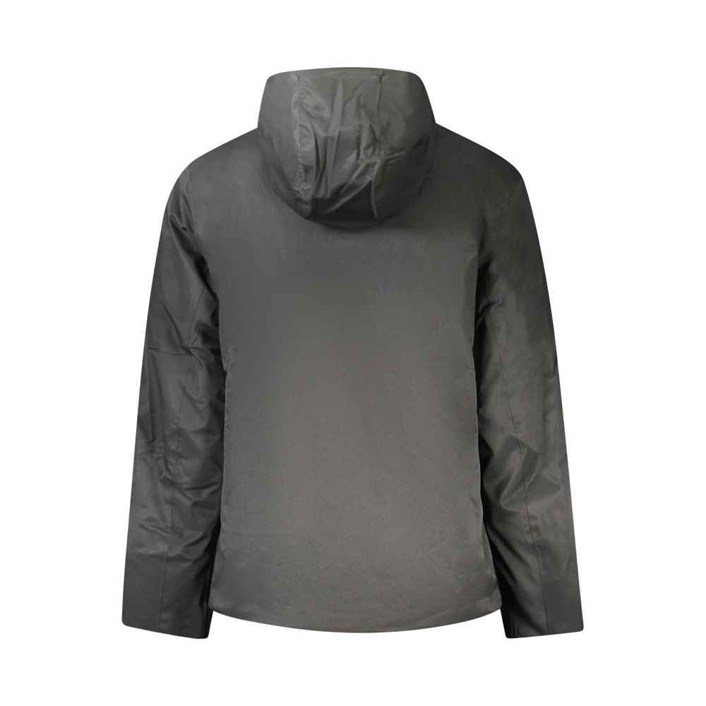 Nero Poliestere Uomo Jacket with Hood and Pockets