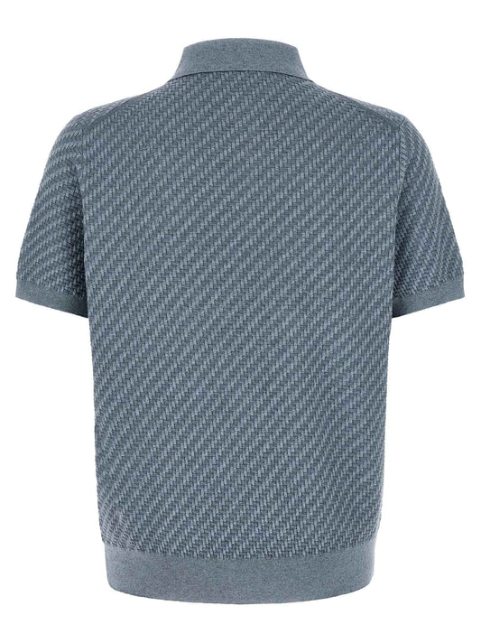 Blue Cotton Polo Shirt