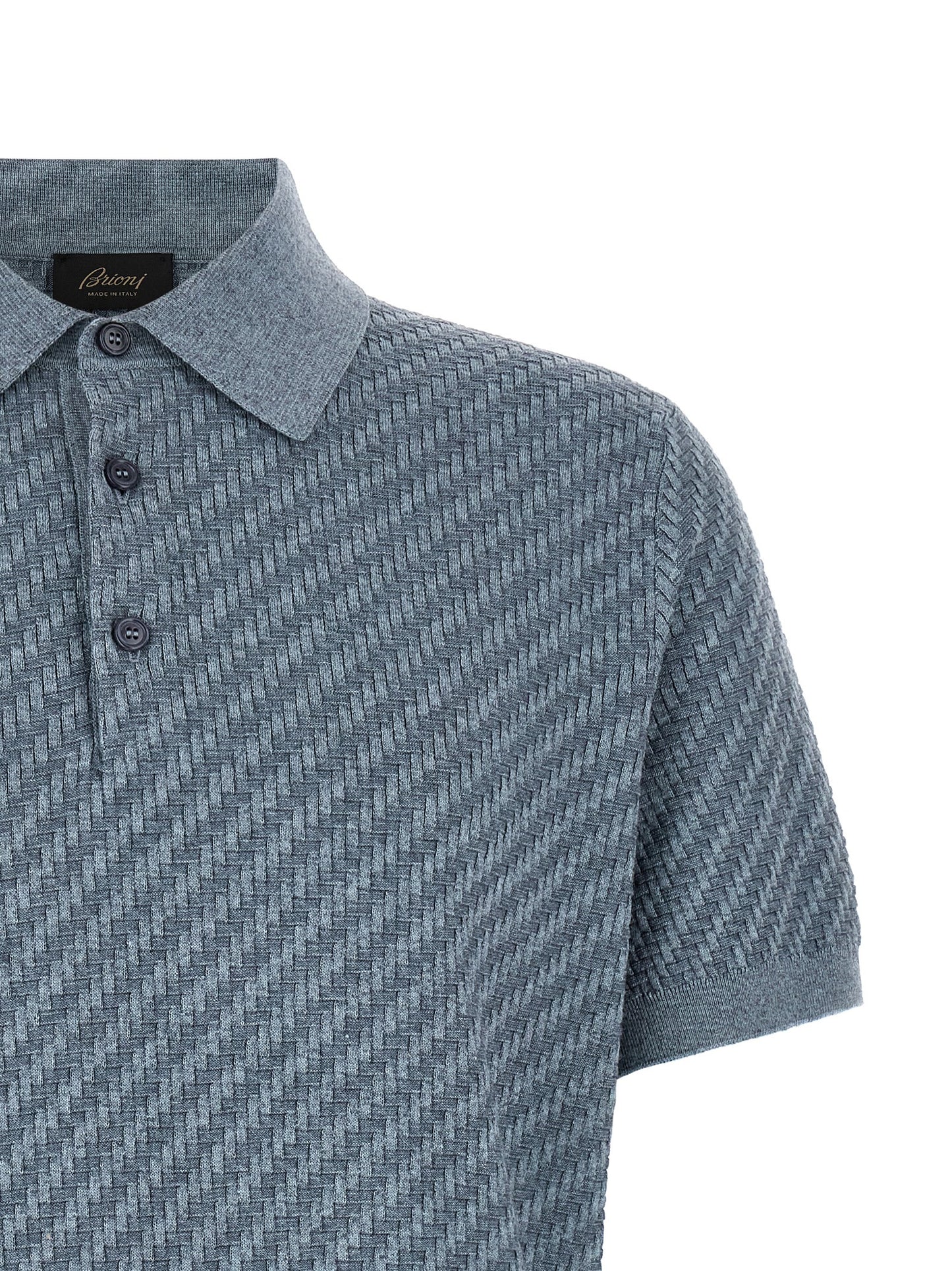 Blue Cotton Polo Shirt