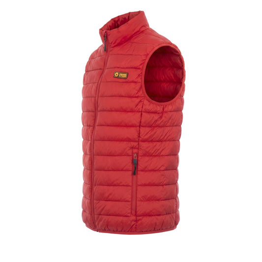 Red Polyester Men's Sleeveless Jacket - ALLURE COLLECTIVE STORE