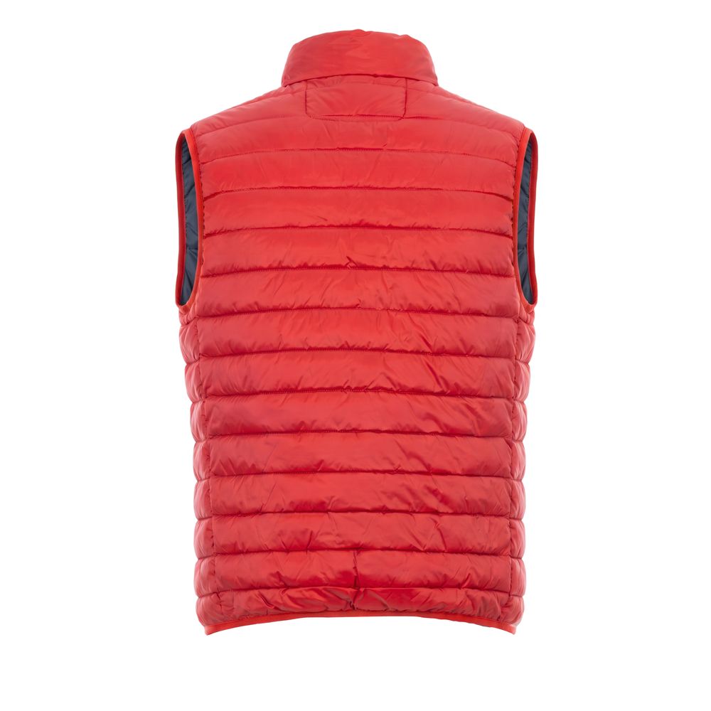 Red Polyester Men's Sleeveless Jacket - ALLURE COLLECTIVE STORE