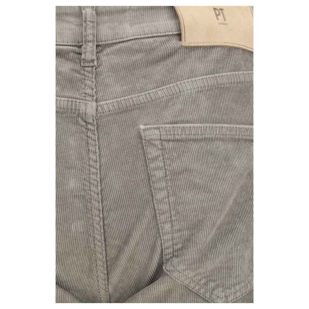 Gray Cotton Casual Pants