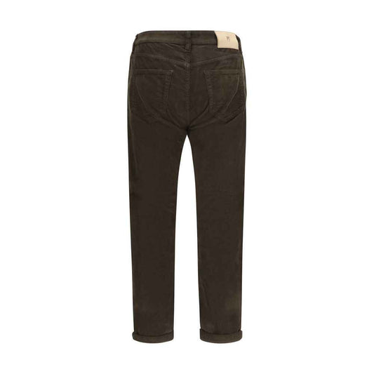 Brown Cotton Casual Pants