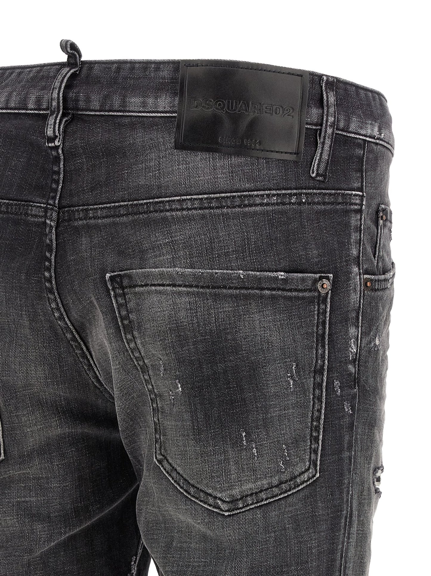 Gray Cotton Skinny Jeans