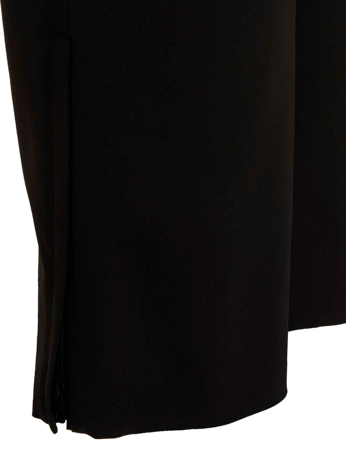Black Polyester Casual Pants