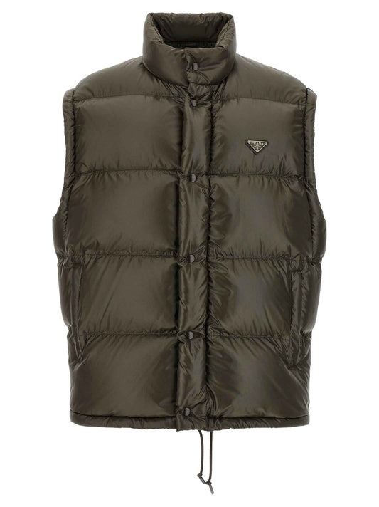 Gray Recycled Polyamide Full-Length Jacket