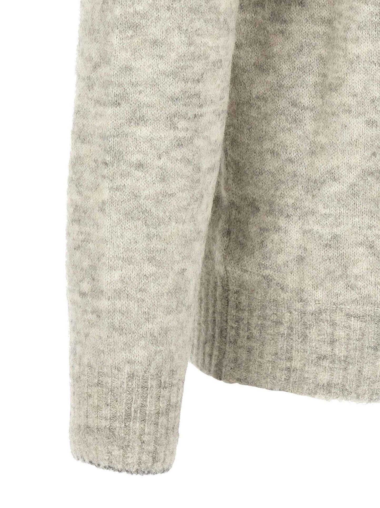 Gray Alpaca Leather Cardigan