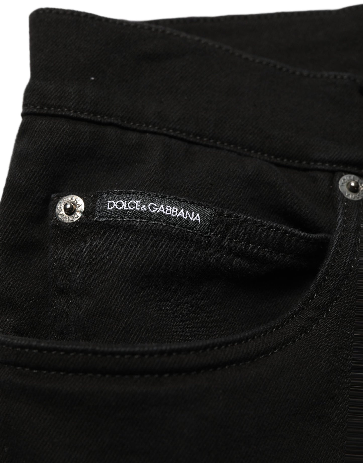 Black CottonStretch Regular Skinny Denim Jeans