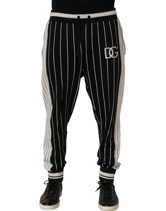 Black Striped DG Patch Men Sweatpants Pants