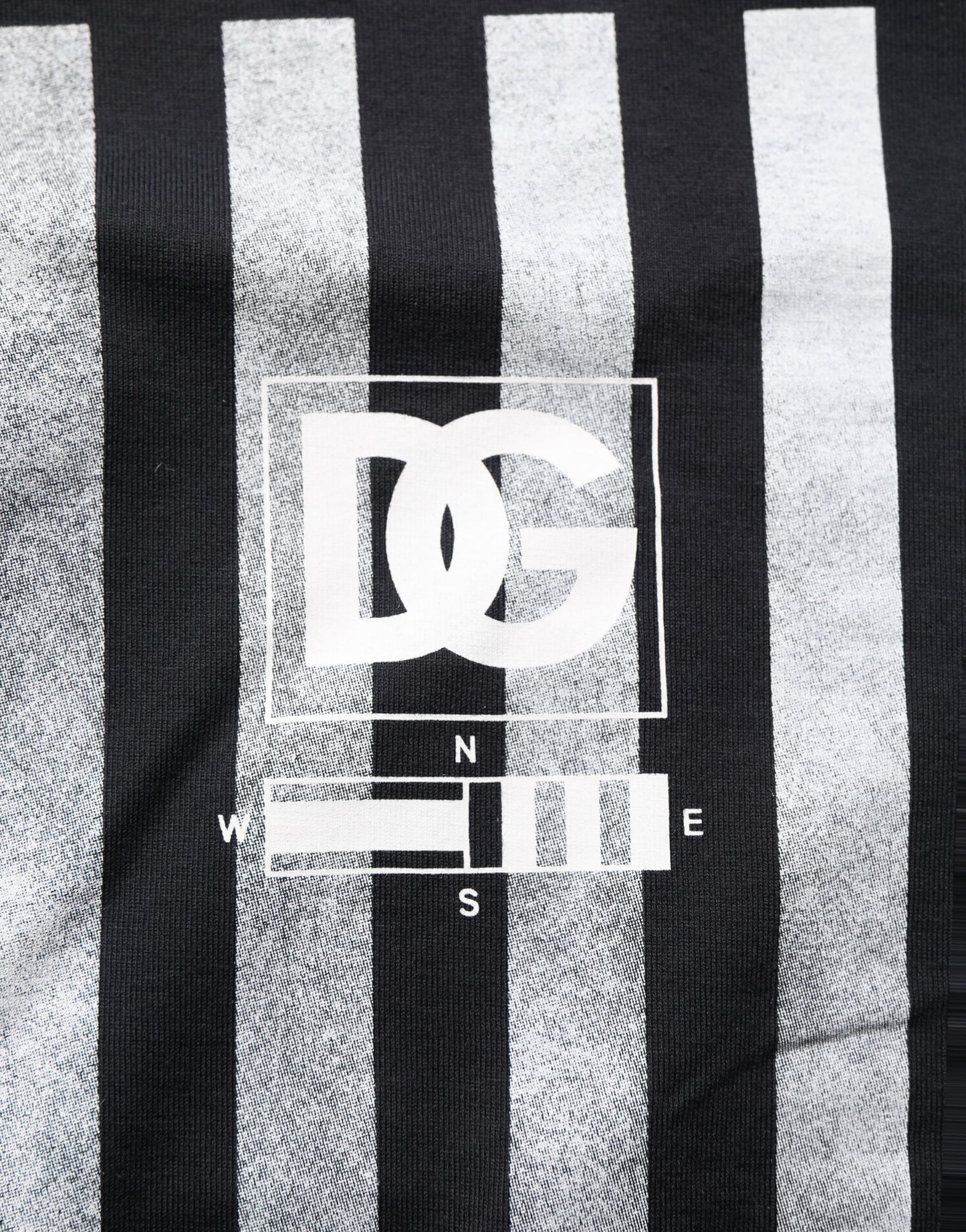 Blue Striped Print Cotton Crew Neck T-shirt