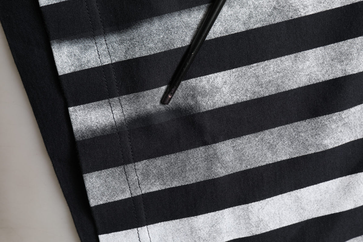 Blue Striped Print Cotton Crew Neck T-shirt