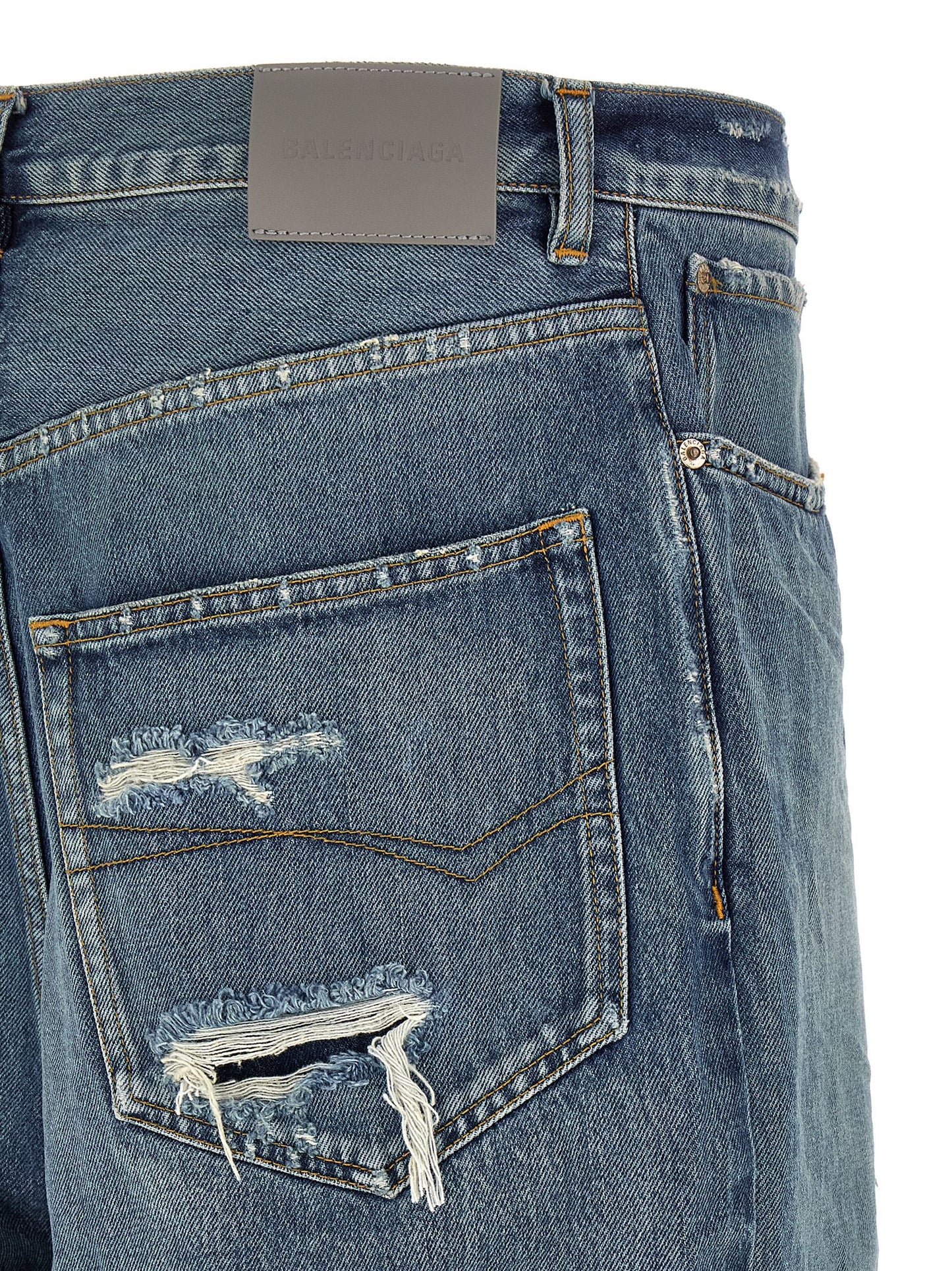 Blue Cotton Relaxed Fit Jeans