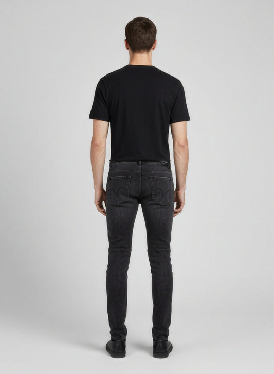 Black Cotton Slim Fit Jeans