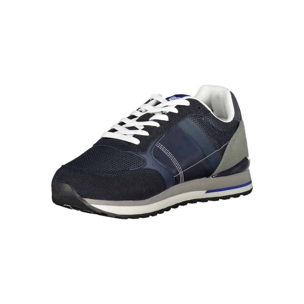 Blue Polyurethane Mens Sneaker