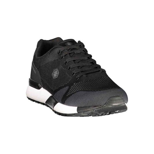 Black Polyester Athletic Sneakers