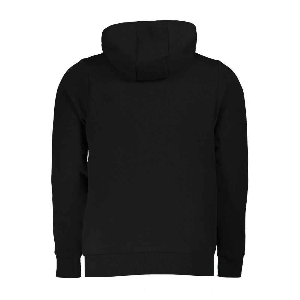 Black Cotton Men's Hooded Sweatshirt