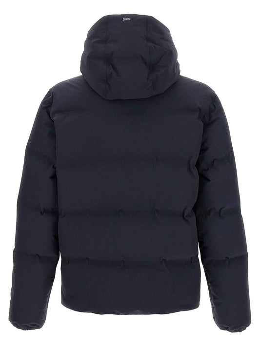 Blue Polyamide Full-Length Jacket