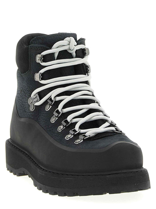 Black Cowhide Ankle Boots