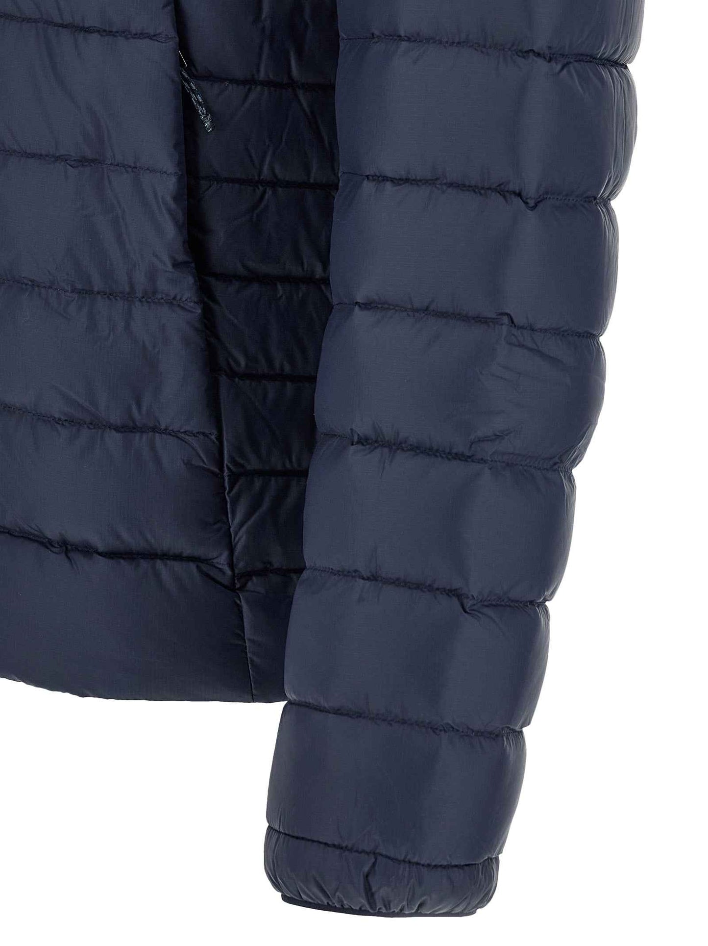 Blue Nylon Full-Length Jacket