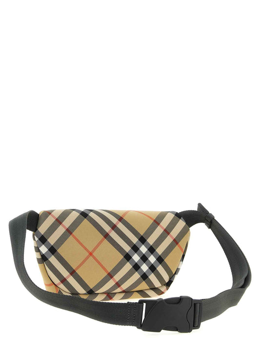 Beige Polyester Crossbody Bag