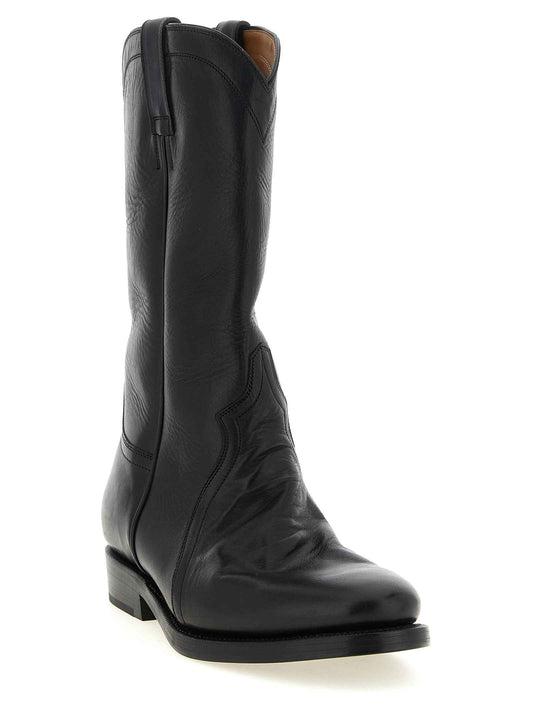 Black Calfskin Over The Knee