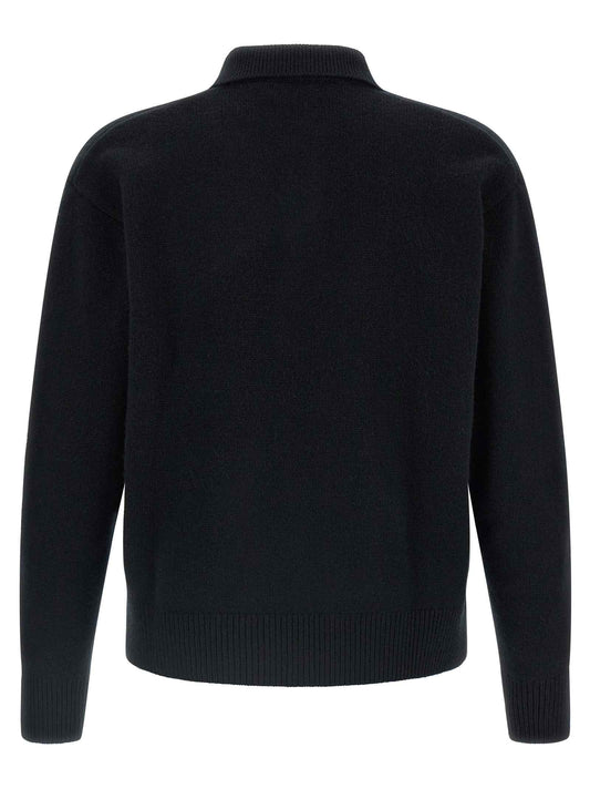 Black Wool Polo Shirt