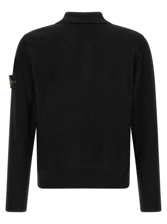 Black Virgin Wool Polo Shirt