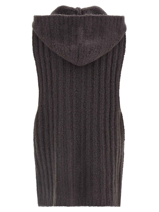 Gray Cashmere Sleeveles Sweater
