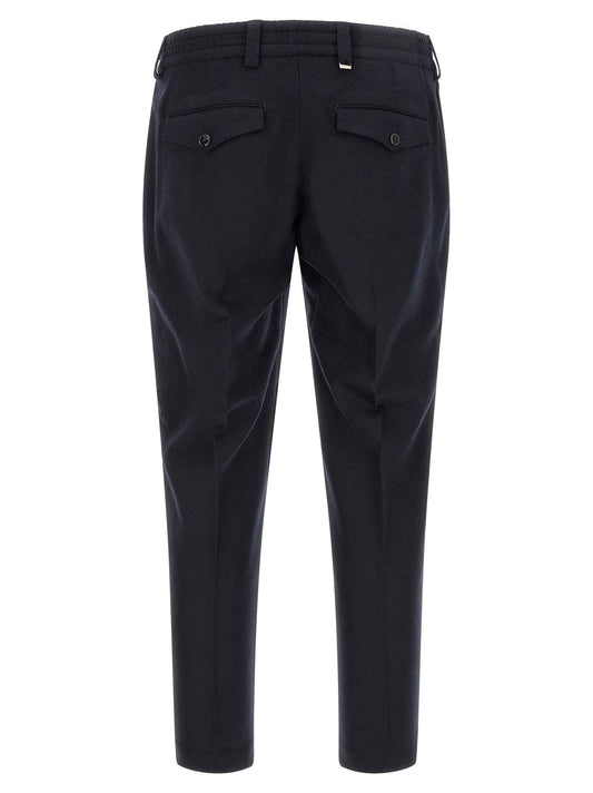 Black Virgin Wool Casual Pants