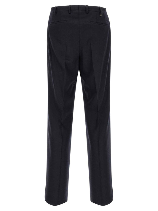 Black Virgin Wool Casual Pants