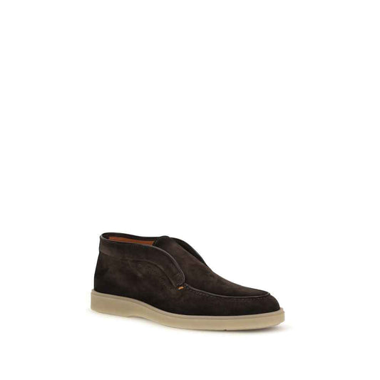 Brown Suede Leather Slip-On Loafers