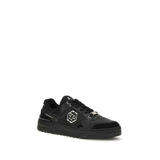 Black Polyester Low Top Sneakers