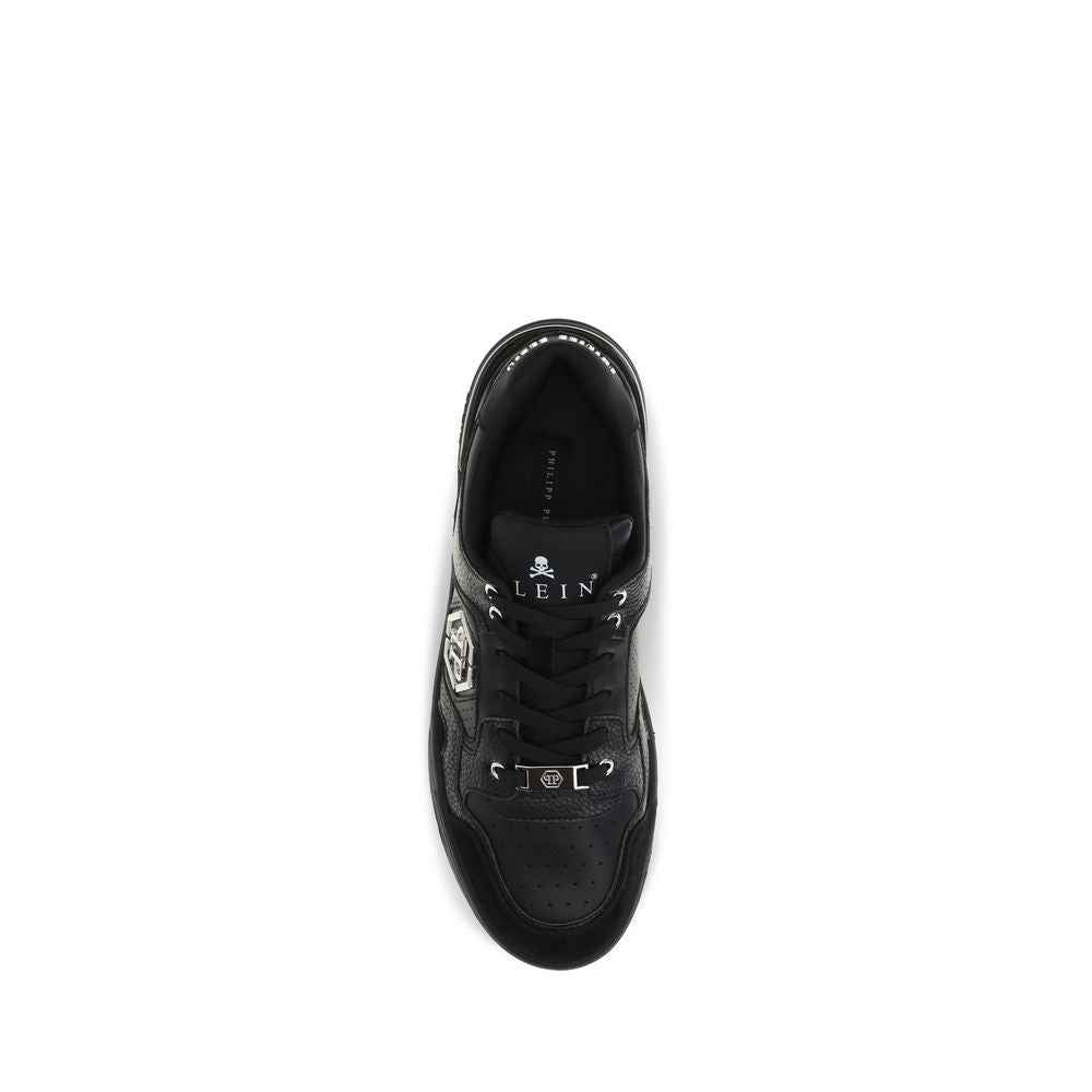 Black Polyester Low Top Sneakers