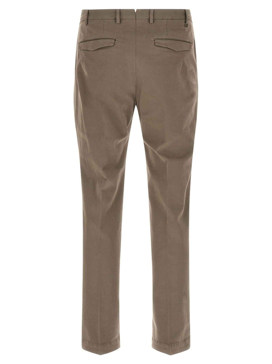 Beige Cotton Casual Pants