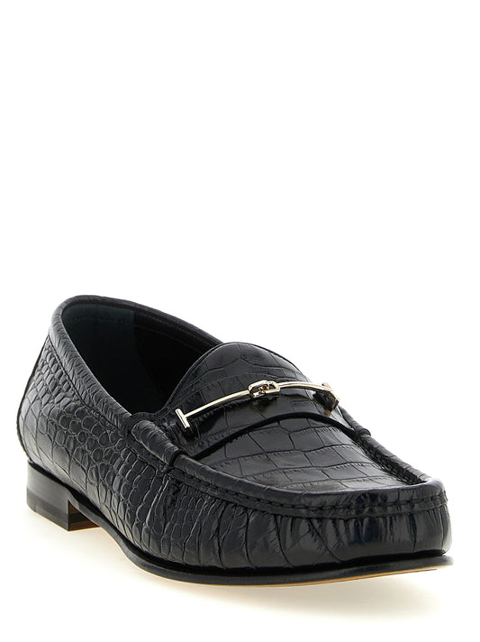 Black Calfskin Slip-On Loafers