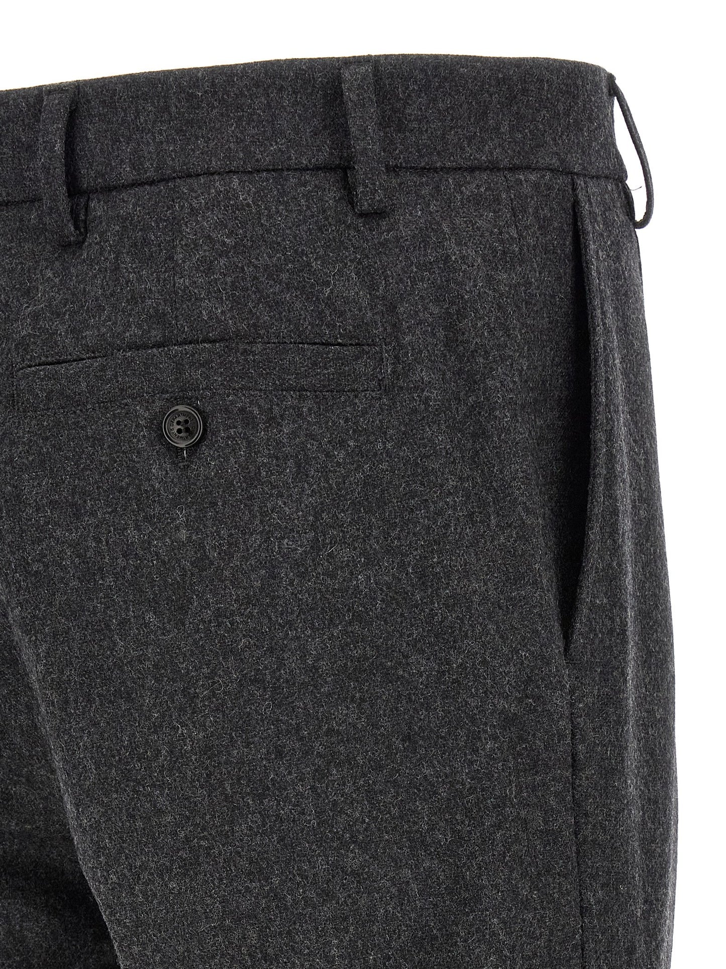 Gray Wool Casual Pants