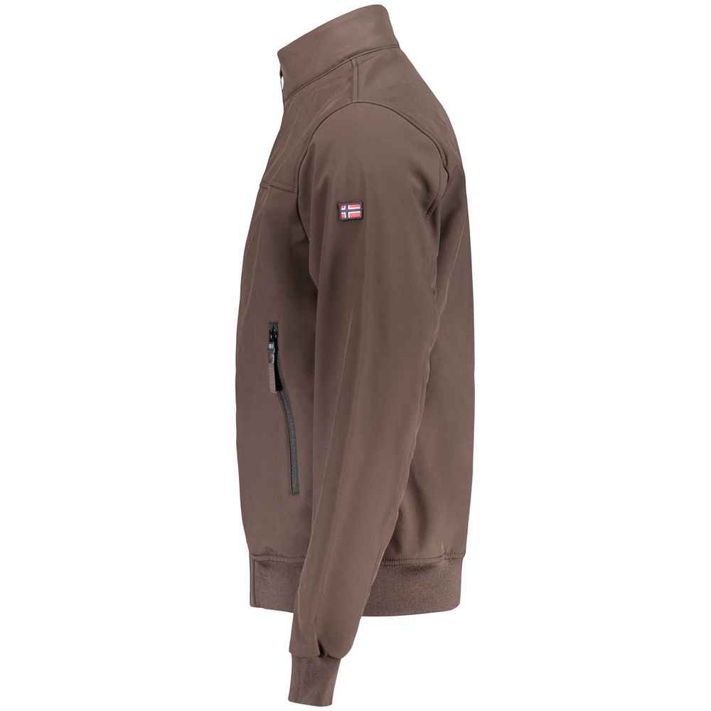 Brown Polyester Men's Jacket