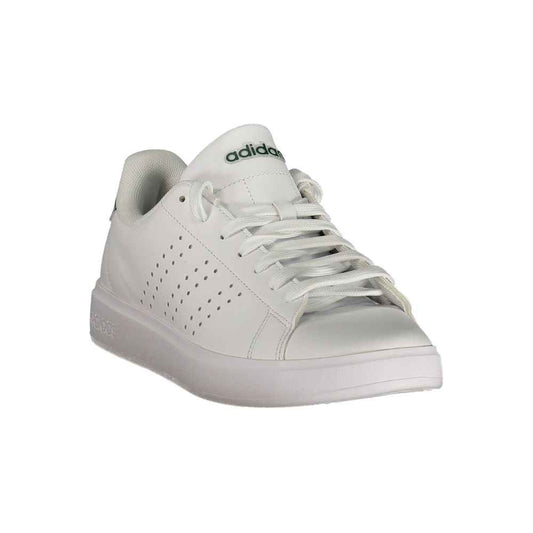 White Polyester Athletic Sneakers