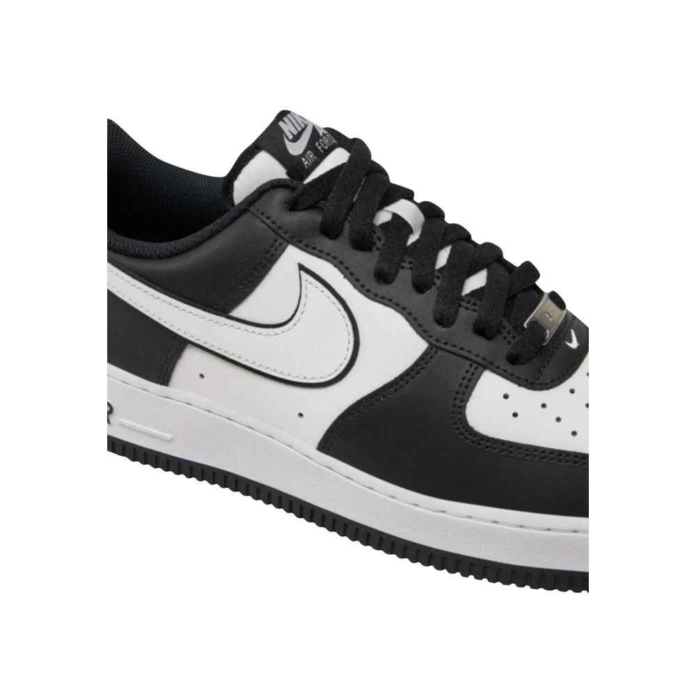 Black And White Leather Low Top Sneakers