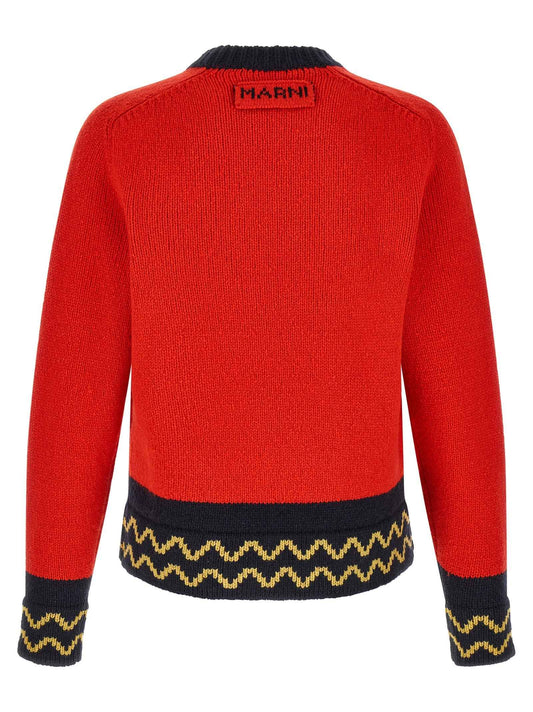 Red Wool Cardigan